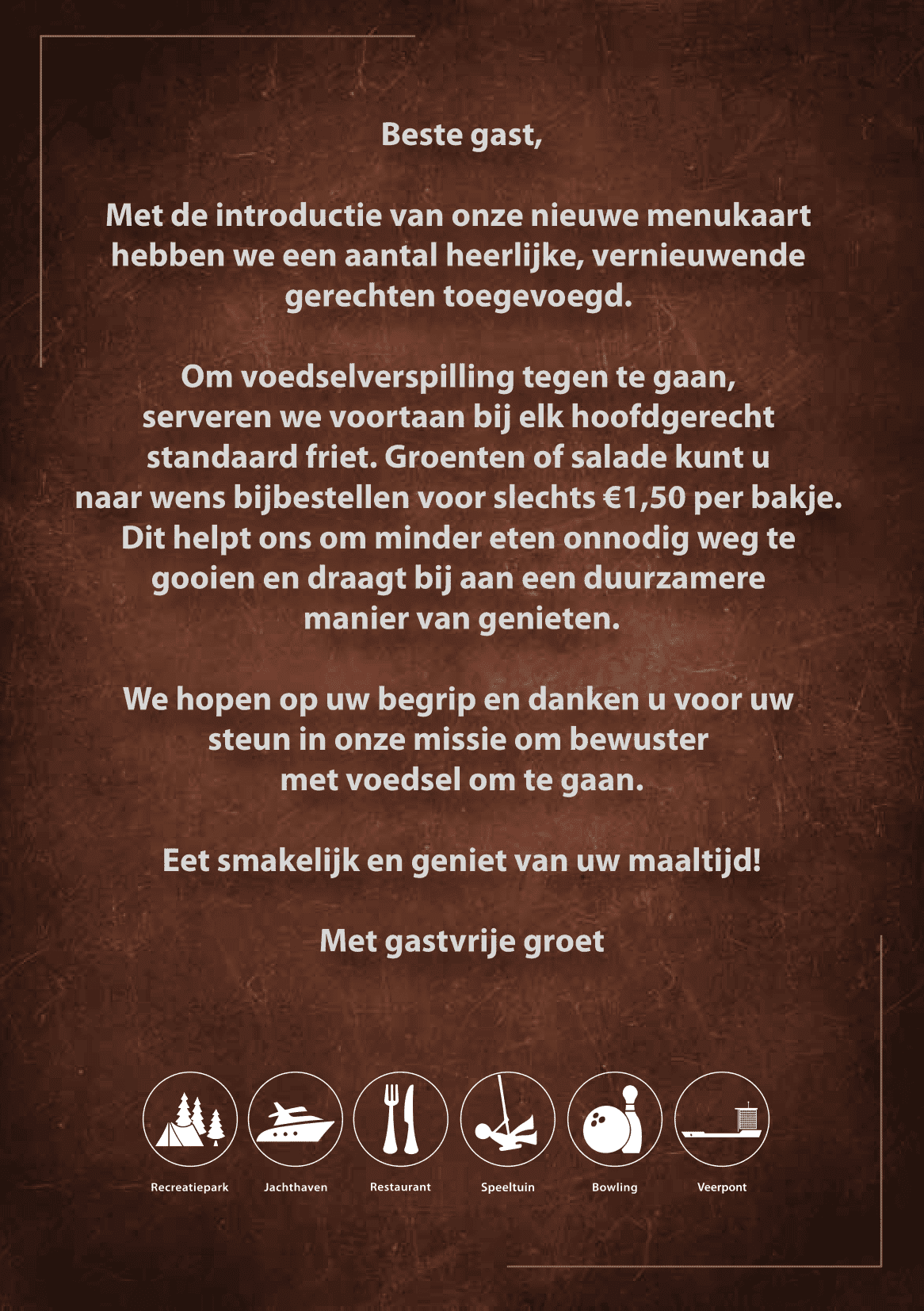informatie nieuw menu veerstal